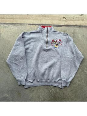 Vintage 90s Disney Epcot Mickey Mouse quarter zip Women’s large cropped fit